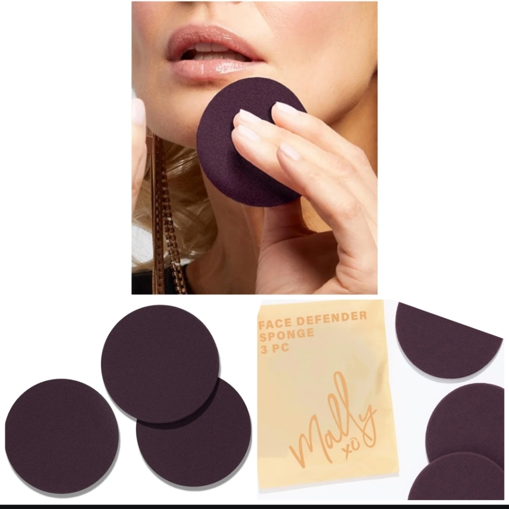 🍎 3 Packs New Mally Beauty Face Defender 3pcs each Round Sponge Applicators